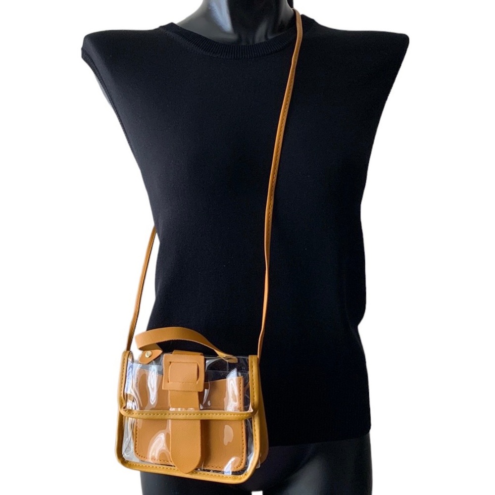 Clear Stadium Crossbody Bag in Yellow with Removable Insert